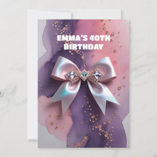 Rose Gold Glitzer Diamantbogen Geburtstag Einladung