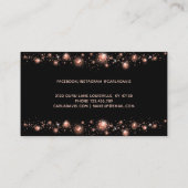 Rose Gold Glitzer Diamond Dust Black Makeust Artis Visitenkarte (Rückseite)