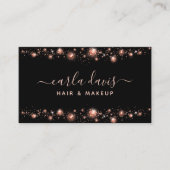 Rose Gold Glitzer Diamond Dust Black Makeust Artis Visitenkarte (Vorderseite)