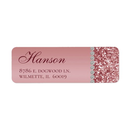 Rose Gold Glitzer Diamond Geburtstag (Vorne)