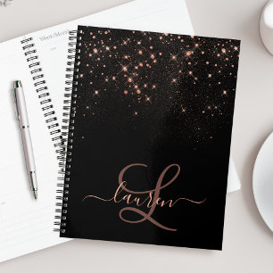 Rose Gold Glitzer Diamond Sparkle Elegantes Monogr Planer