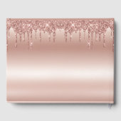 Rose Gold Glitzer Diamonds Wedding Gästebuch (Rückseite)