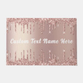 Rose Gold Glitzer Doormat mit benutzerdefiniertem Fußmatte (Vorderseite)