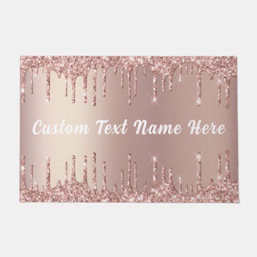 Rose Gold Glitzer Doormat mit benutzerdefiniertem  Fußmatte (Vorderseite)