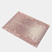 Rose Gold Glitzer Doormat mit benutzerdefiniertem Fußmatte (Schrägansicht)