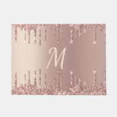 Rose Gold Glitzer Doormat mit Kundenbrief Fußmatte (Vorderseite)