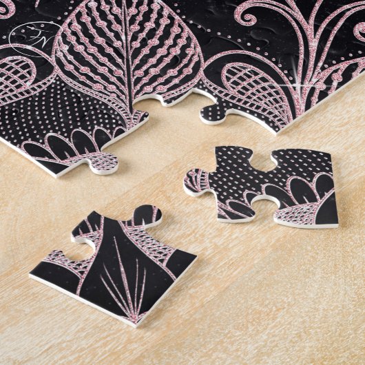 Rose Gold Glitzer Dreamcatcher Feathers Mandala Puzzle (Seite)