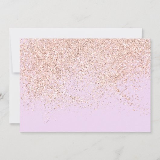Rose Gold Glitzer Drehbuch Lavendel Foto Sweet 16 Einladung (Rückseite)