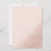 Rose Gold Glitzer Drehbuch rot Rosa Quinceanera Einladung (Rückseite)