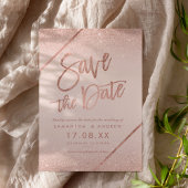 Rose Gold Glitzer Drehbuch rot Rosa Save the Date