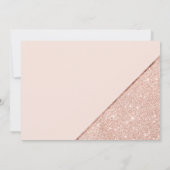 Rose Gold Glitzer Drehbuch rot Rosa Save the Date (Rückseite)