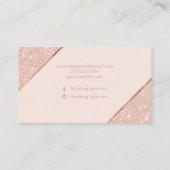 Rose Gold Glitzer Drehschrift Schwarze Make-Make-u Visitenkarte (Rückseite)