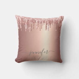 Rose Gold Glitzer Drilling Monogram Throw Kissen
