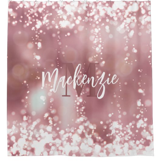 Rose Gold Glitzer Duschvorhang (Vorderseite)