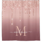 Rose Gold Glitzer Duschvorhang mit Individuelle Na (Vorderseite)