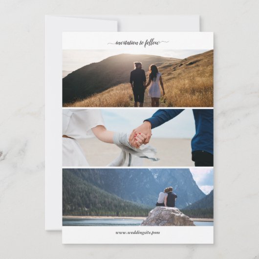 Rose Gold Glitzer Effekt Chic Script Foto Hochzeit Save The Date (Rückseite)