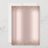 Rose Gold Glitzer Eiffel Confetti Quinceañera Einladung (Rückseite)