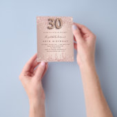 Rose Gold Glitzer Einladung zum 30. Geburtstag Flyer (Gruppe)