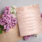 Rose Gold Glitzer Einladung zur Geburtstagspartei