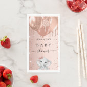Rose Gold Glitzer Elefantenballons Kinderdusche Serviette (Beispiel)