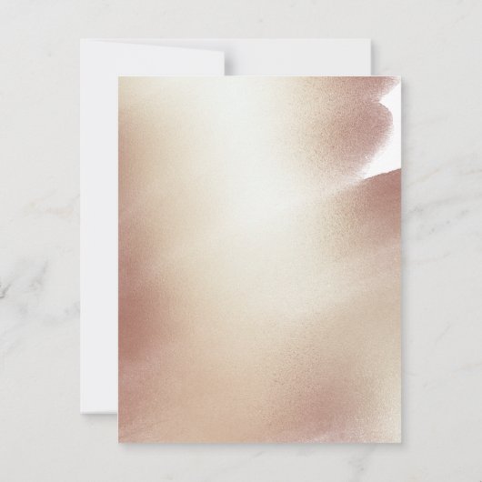 Rose Gold, Glitzer elegant 3,5" x 5" Response Card RSVP Karte (Rückseite)