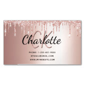 Rose Gold Glitzer elegant monogramm Magnetische Visitenkarte (Vorderseite)