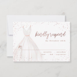 Rose Gold Glitzer Elegante Frische Pasta machen UA RSVP Karte