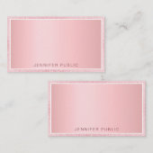 Rose Gold Glitzer Elegante Personalisierte Vorlage (Vorne/Hinten)