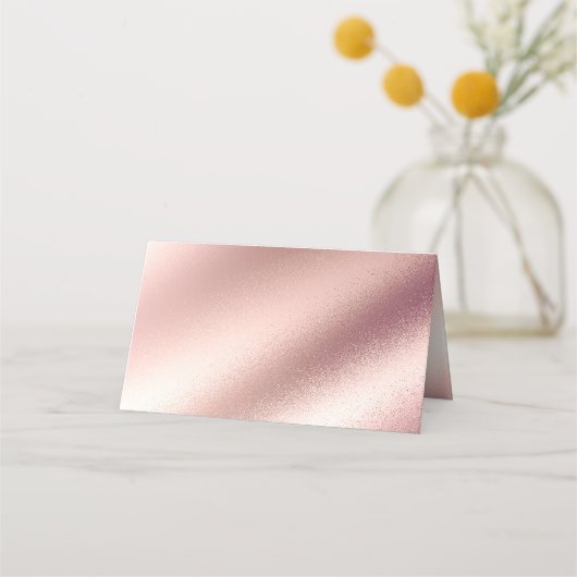 Rose Gold Glitzer Elegante Soft Pink Hochzeit Platzkarte (Rückseite)