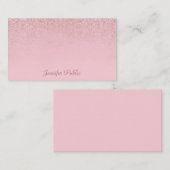 Rose Gold Glitzer Elegante Vorlage Handschriftlich (Vorne/Hinten)