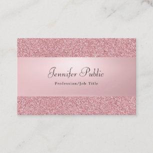 Rose Gold Glitzer Eleganter handgeschriebener Name Visitenkarte