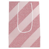 Rose Gold Glitzer Elegantes modernes Design Mittlere Geschenktüte (Rückseite)