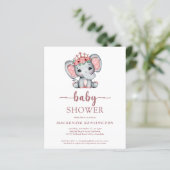 Rose Gold Glitzer Elephant Baby Girl (Stehend Vorderseite)