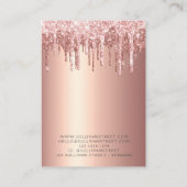 Rose Gold Glitzer erhalten Netzwerkkarte Telefonnummerkarte (Rückseite)