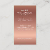 Rose Gold Glitzer Event Plane Ballon Artist Visitenkarte (Rückseite)