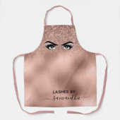 Rose Gold Glitzer Eye Eyelash Handschrift Monogram Schürze (Vorderseite)