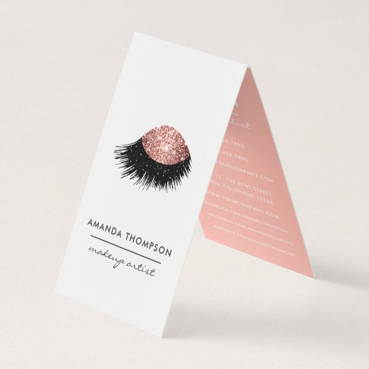 Rose Gold Glitzer Eye Visitenkarten (Vorderseite)