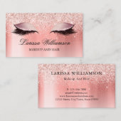 Rose Gold Glitzer Eyelash Extensions Makeup Artist Visitenkarte (Vorne/Hinten)