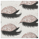 Rose Gold Glitzer Eyelashes Salon Muster Stoff (Nahaufnahme)