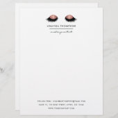 Rose Gold Glitzer Eyes Briefbogen (Vorne/Hinten)