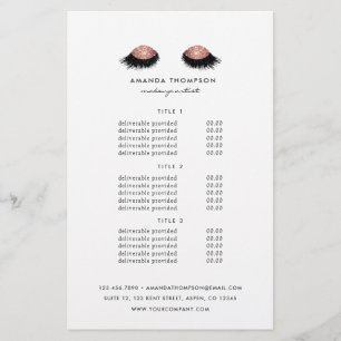 Rose Gold Glitzer Eyes Preise & Services Flyer