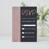 Rose Gold Glitzer Farbblock UAWG Einladung (Stehend Vorderseite)