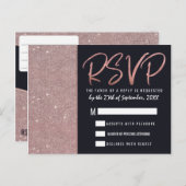 Rose Gold Glitzer Farbblock UAWG Einladungspostkarte (Vorne/Hinten)