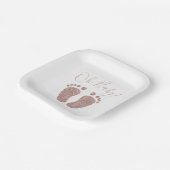 Rose Gold Glitzer Feet Baby Showplatz Pappteller (Gewinkelt)