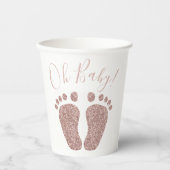 Rose Gold Glitzer Feet Baby Showroom Pappbecher (Vorderseite)