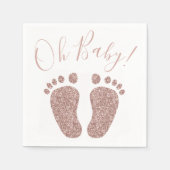 Rose Gold Glitzer Feet Baby Showroom Serviette (Vorderseite)