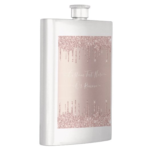 Rose-Gold-Glitzer-Flasche mit benutzerdefiniertem  Flachmann (Rechts)