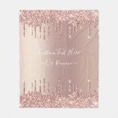 Rose Gold Glitzer Fleece Blankon mit benutzerdefin (Vorderseite)