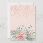 Rose Gold Glitzer floral hebrew Bat Mitzvah Einladung (Rückseite)