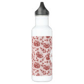 Rose Gold Glitzer Floral Monogram Personalisiert Edelstahlflasche (Links)